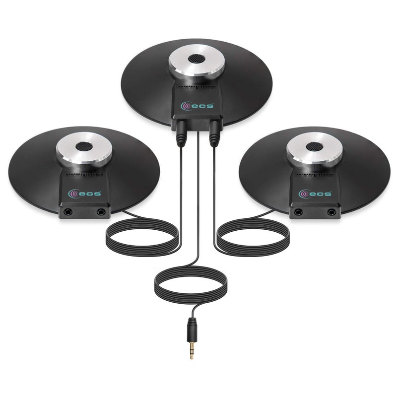 ECS WordForum 3.5mm TRS 360Â° Omnidirectional Stereo Conference Microphone for PC - with Daisy Chain Option, Condenser Mic for Teleconferencing - 3 Pack - Image 1